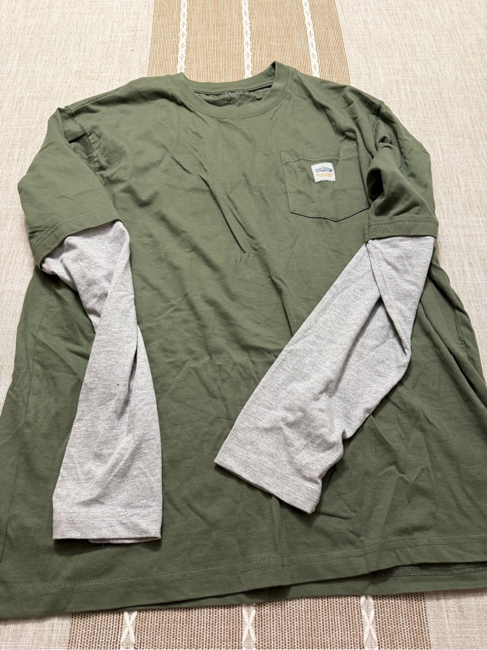 Layered Green Long-Sleeve Shirt